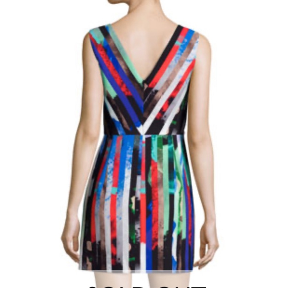 Milly Allison Mirage-Striped Multi Color Sleeveless Mini Dress Size 6 - Picture 7 of 15